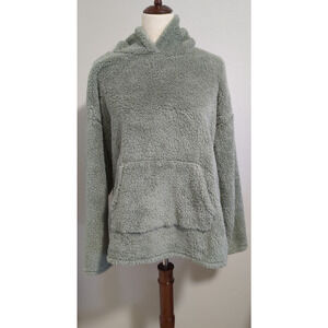 32 Degrees Fuzzy Fleece Pullover Hoodie Women’s Large Green Soft NWT Cozy Warm